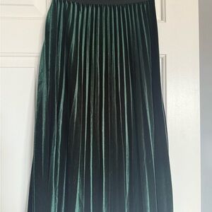SHEIN Green Pleated Maxi Skirt for Work